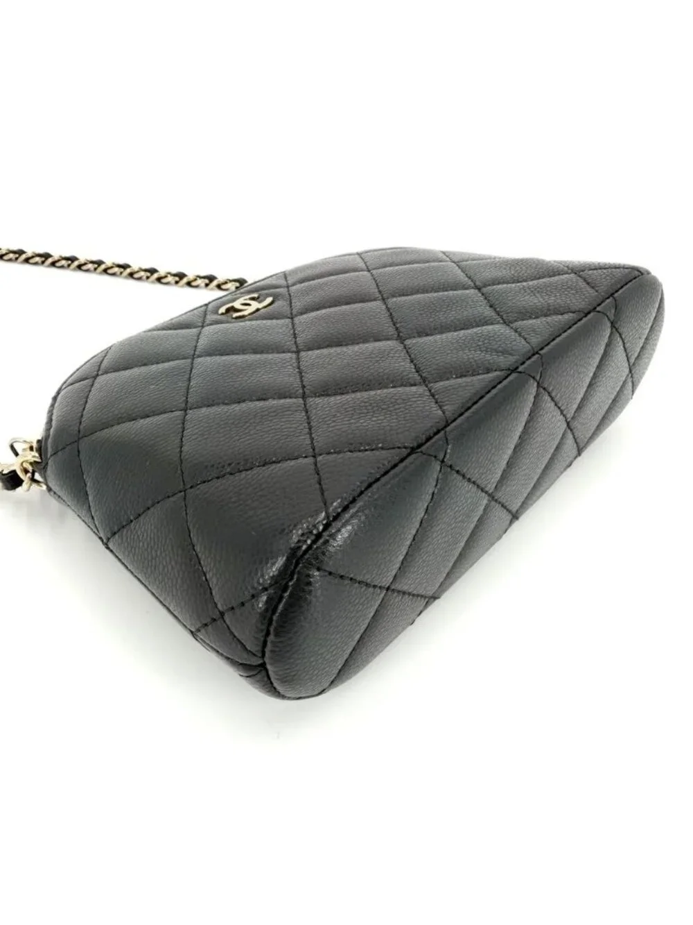 Chanel Shoulder Bag Quilted Chain Pochette Crossbody CC Logo Caviar Leather